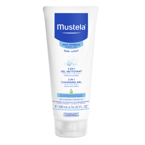 MUSTELA BEBE 2IN 1 CLEANSING GEL FOR HAIR- BODY 200ML