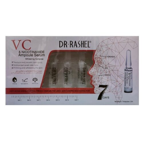 دكتور راشيل من 7 أمبولات فيتامين سي وسيروم النياسيناميد شفاف 14 مل