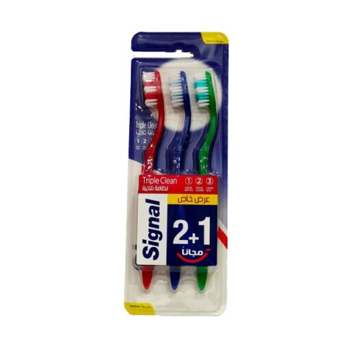 signal triple clean 3 medium tooth brushes