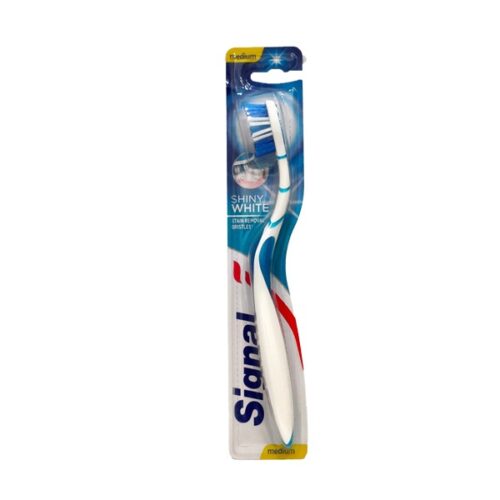 signal shiny white medium tooth brush