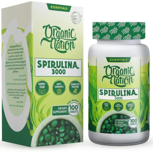ORGANIC NATION SPIRULINA 3000 MG 100TAB