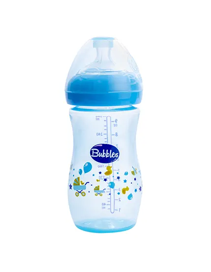 BUBBLES NATURAL 280 ML بيبرونة بدون يد لبنى