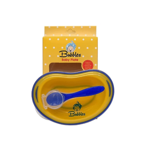 BUBBLES طبق اطفال (اصفر+ازرق)