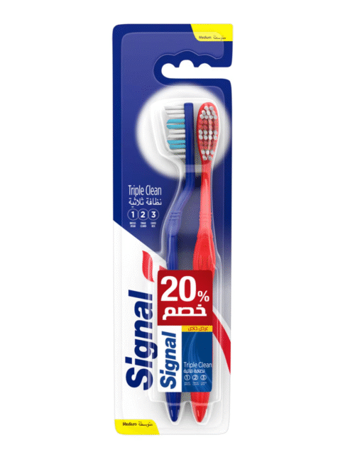 SIGNAL TRIPLE CLEAN فرشة اسنان 2فرشه عرض