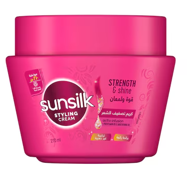 SUNSILK كريم تصفيف الشعر قوة ولمعان 210مل