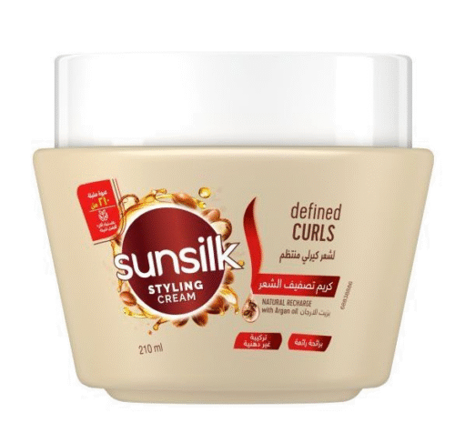SUNSILK كريم تصفيف لشعر كيرلى  210مل