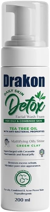 DRAKON DETOX FACIAL WASH FOAM TEA TREE OIL 200ML