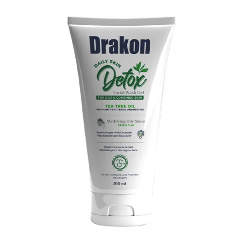 DRAKON DETOX FACIAL WASH GEL TEA TREE OIL 200ML