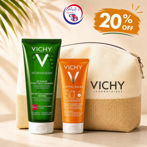 VICHY NORMADERM CLEANSER 200ML + SUNSCREEN DRY TOUCH 50ML